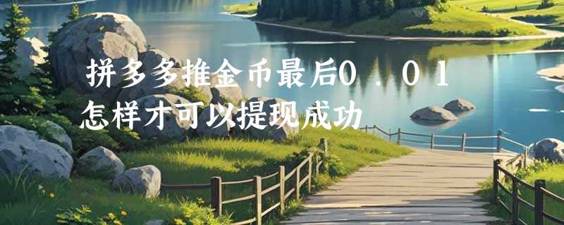 拼多多推金币最后0.01怎样才可以提现成功