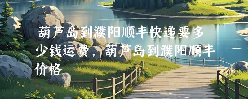 葫芦岛到濮阳顺丰快递要多少钱运费，葫芦岛到濮阳顺丰价格