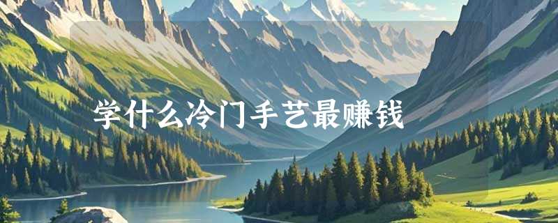 学什么冷门手艺最赚钱