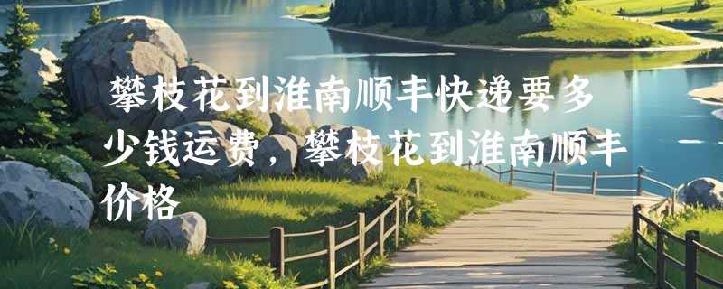 攀枝花到淮南顺丰快递要多少钱运费，攀枝花到淮南顺丰价格