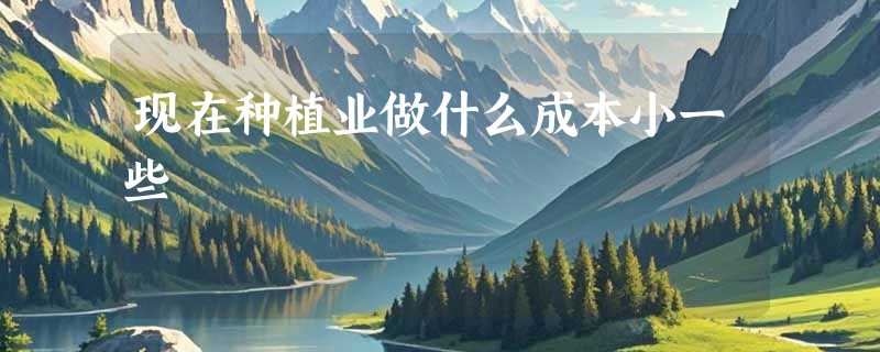 现在种植业做什么成本小一些