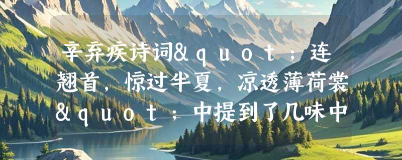 辛弃疾诗词"连翘首，惊过半夏，凉透薄荷裳"中提到了几味中药？