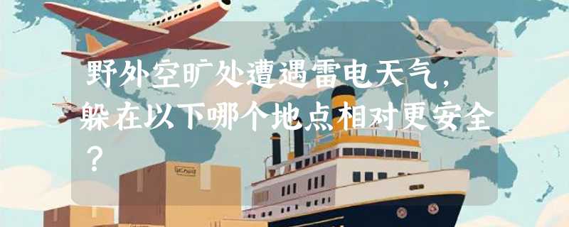 野外空旷处遭遇雷电天气，躲在以下哪个地点相对更安全？