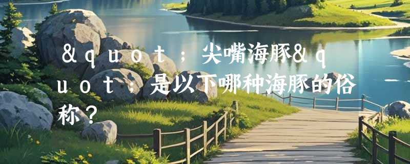 "尖嘴海豚"是以下哪种海豚的俗称？