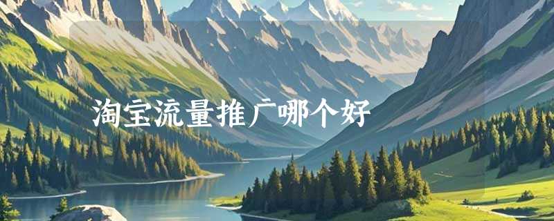 淘宝流量推广哪个好