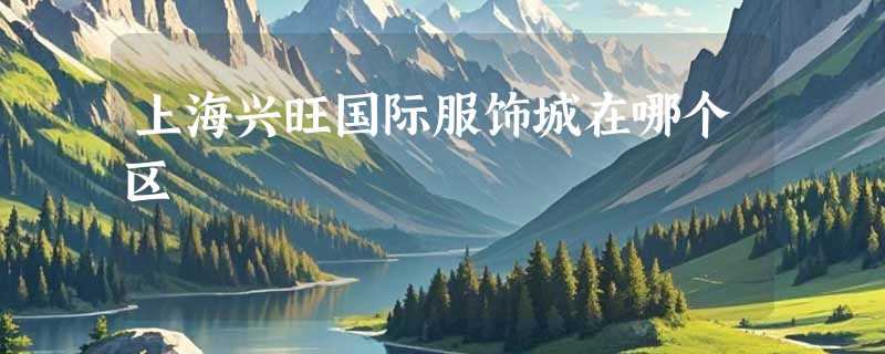 上海兴旺国际服饰城在哪个区