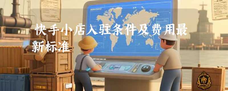 快手小店入驻条件及费用最新标准