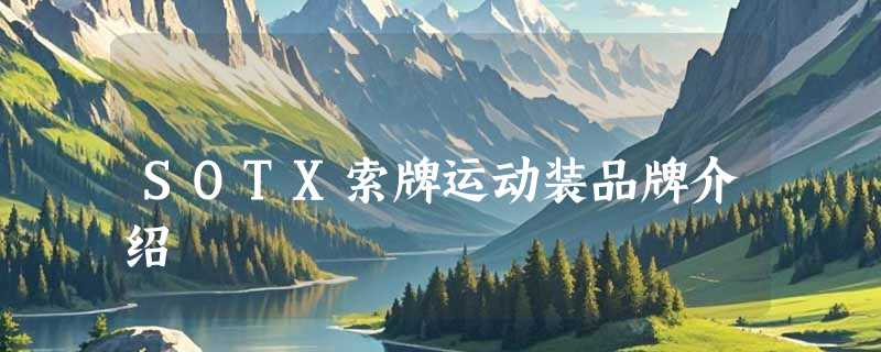 SOTX索牌运动装品牌介绍